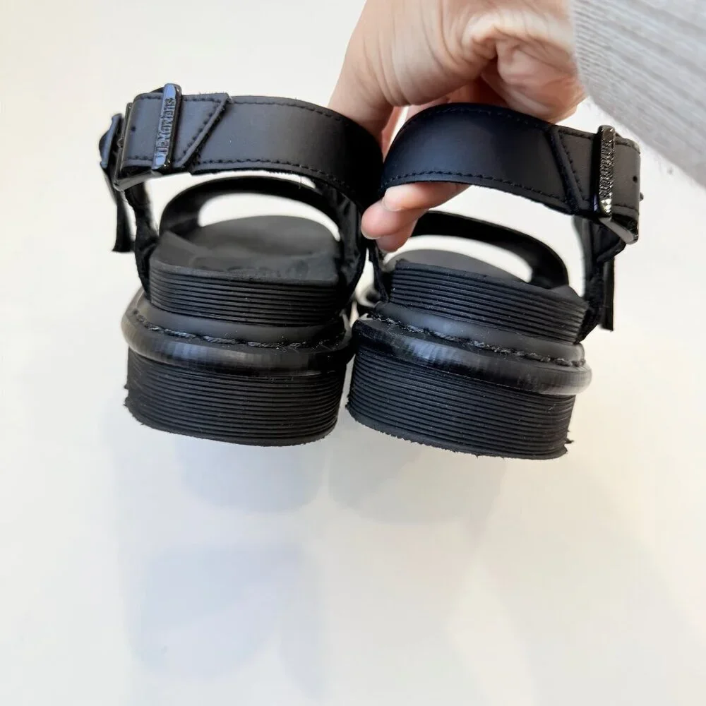 Dr. Martens Blaire Hydro Leather Platform Sandals Women’s Size 7 Black - Picture 6 of 10